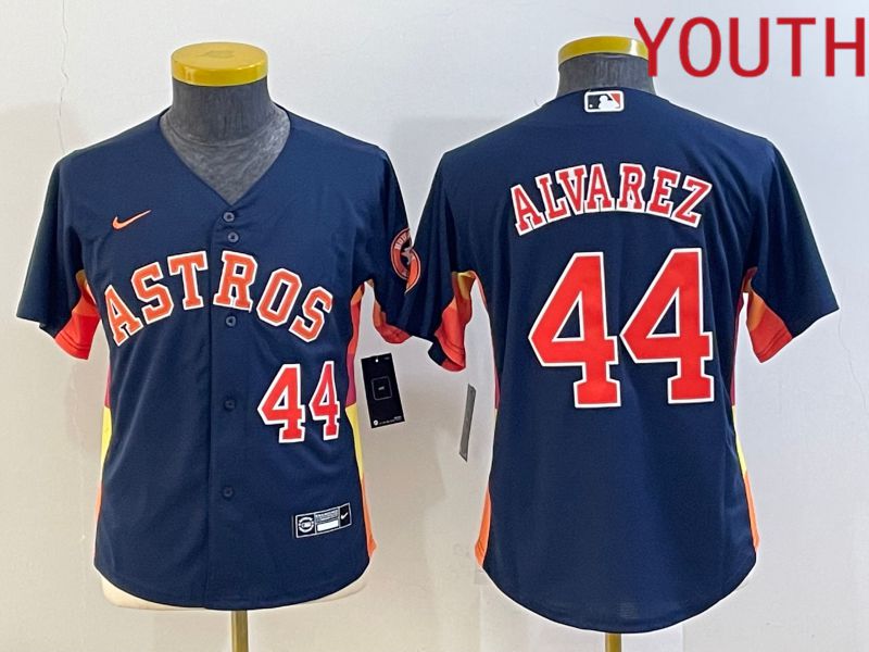 Youth Houston Astros #44 Alvarez Blue Game Nike 2022 MLB Jerseys->youth mlb jersey->Youth Jersey